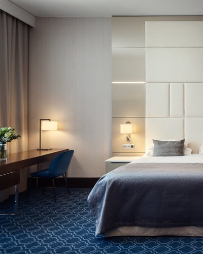 Hotel guest bedroom - Astro wall lights